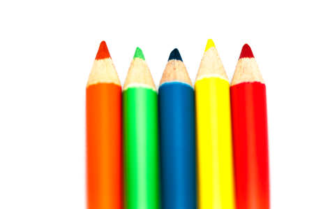 colored pencils on a white backgroundの写真素材