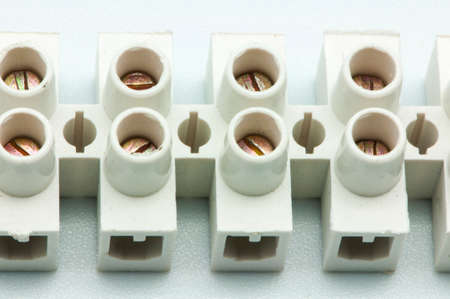 Electric clamps on a white backgroundの写真素材