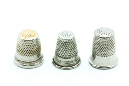 sewing thimble on a white backgroundの写真素材