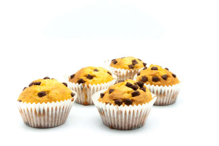 muffins with chocolateの写真素材