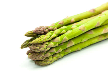 green asparagus on a white backgroundの写真素材