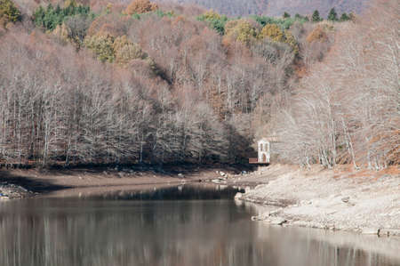 Montseny in Autumn lake located in Barcelonaの写真素材