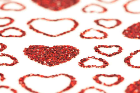 red hearts on a white backgroundの写真素材