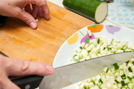 cucumber cut into small piecesの写真素材