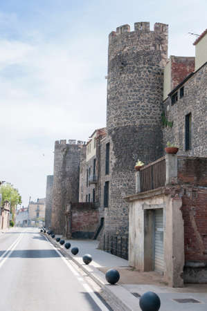 Hostalric village where you see the castle townのeditorial素材