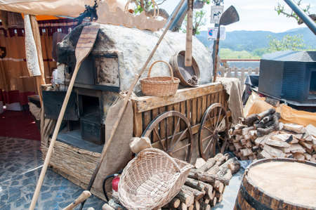 wood stone oven and oldの写真素材