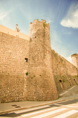 Hostalric village where you see the castle townのeditorial素材