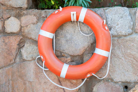 Round buoy lifesaver for anyone who does not drownの写真素材