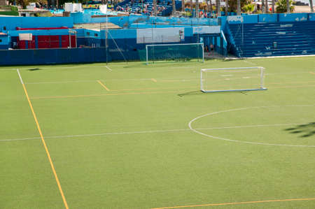 football field with artificial grassのeditorial素材