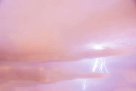 thunder and lightning storm in the chaosの写真素材