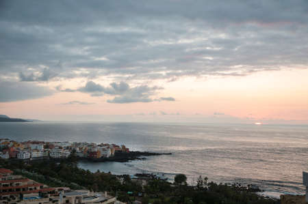 view of Tenerife in the Canary Islands with sunsetの写真素材