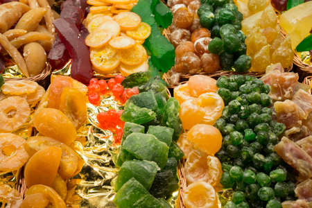 candied fruit of various flavors and colorsの写真素材