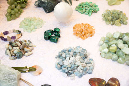 gemstones into necklaces and braceletsの写真素材