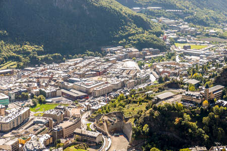 city of Andorra La Vella view from the mountainの写真素材