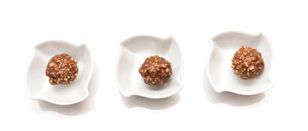 chocolates on a white backgroundの写真素材