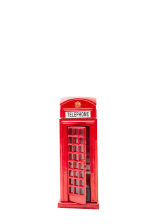 telephone booth uk on a white backgroundの写真素材