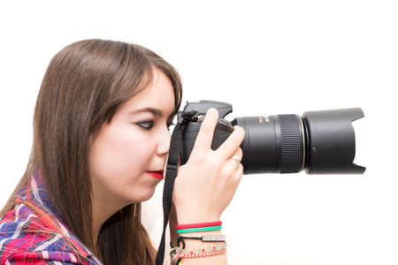 photograph woman on a white backgroundの写真素材