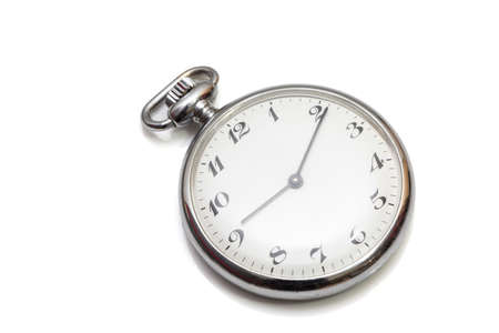 old clock on a white backgroundの写真素材
