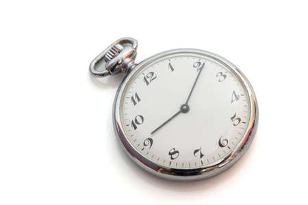 old clock on a white background