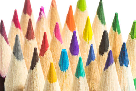 colored pencils on a white background