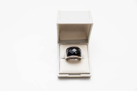 engagement ring on a white background