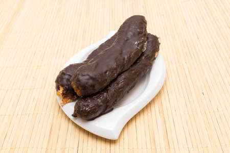 cane chocolate on a wooden background