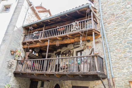 balcony decorated with antiquesの写真素材