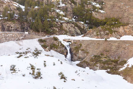 snowy mountains in Andorra la Vellaの写真素材