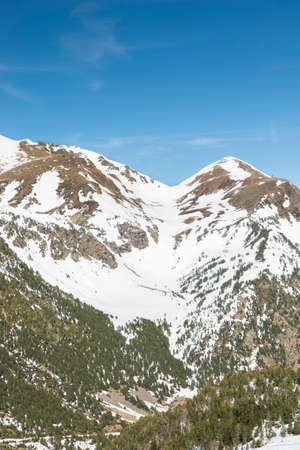 snowy mountains in Andorra la Vellaの写真素材