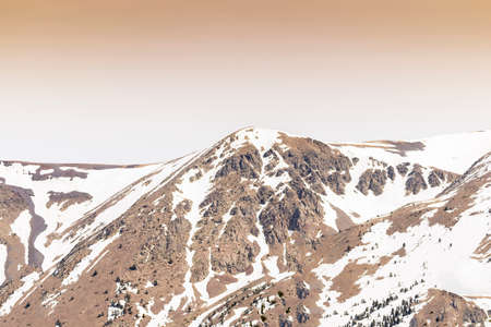 snowy mountains in Andorra la Vellaの写真素材