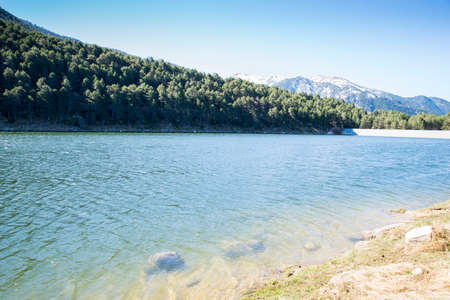 Lake of Engolasters in Andorra La Vellaの写真素材