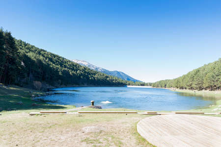Lake of Engolasters in Andorra La Vellaの写真素材