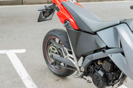 racing bike parked on the street
