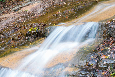 waterfall in Montseny surrounded by natureの写真素材