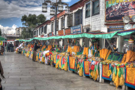 Lhasa tibetan street marketのeditorial素材