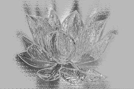 Artistic silver Lotus flower graphismの写真素材