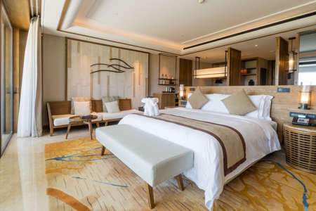 Luxury suite 5 star bedroomのeditorial素材