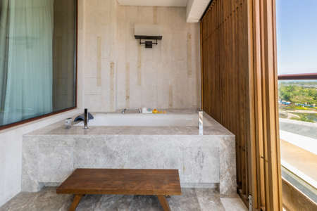 Luxury ensuite 5 star balcony in bedroomのeditorial素材