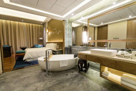 Luxury suite 5 star bedroomのeditorial素材