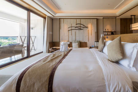 Luxury suite 5 star bedroomのeditorial素材