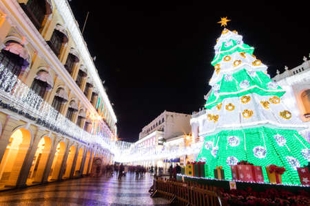 Cityscape of Macau city and its skyline of old and new architectureのeditorial素材