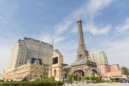 Cityscape of Macau city and its skyline of old and new architectureのeditorial素材