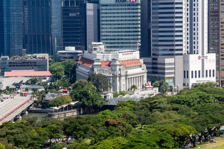 Singapore Downtown and the Fullerton Bay Hotelのeditorial素材