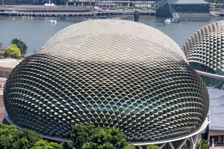 Singapore Downtown and it's Esplanade Theatre on the Bayのeditorial素材