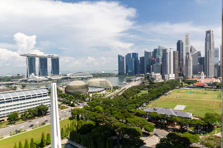 Singapore Downtown, Esplanade Theatres on the Bay, Marina Bay Sands, Art Science Museumのeditorial素材