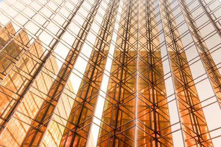 Gold colour office building tower facade  in business centerの写真素材
