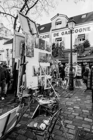 Montmartre artist painters place in Parisのeditorial素材