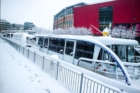 Winter snow in Paris City and its parks in Franceのeditorial素材