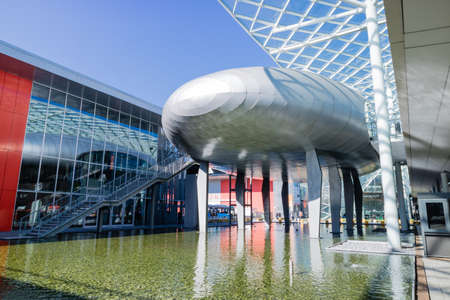 Modern glass framed architecture in Milano, Italyのeditorial素材