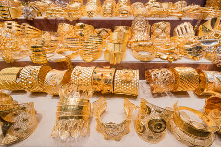 Fantastic and touristic Dubai gold souk in Deira